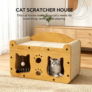 Gimars 22" Cat Scratcher, Large Scratching Board Cardboard Kitten House for Indoor Pets, Heavy Duty Corrugated Bed for Hide & Rest (44 lbs Load)
