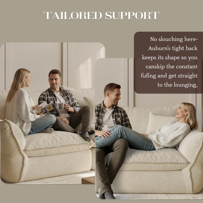 [New Year Deals] 81-106'' Down Blend Loveseat, Deep Seat Cloud Sofa with Feather-Filled Cushions, Ultra Soft Sink-in Comfort Couch for Living Room, Modern Oversized Sofa,Christmas Gifts for the Whole Family: Husband & Wife, Mom & Dad