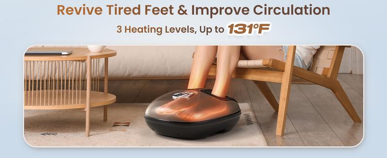 RENPHO Deep Kneading Foot Massager Machine, Valentines Day Gift Choice for Man Women Electric Shiatsu Foot Massager for Plantar Fasciitis, Remote Control, Birthday Gifts Size Up to 12