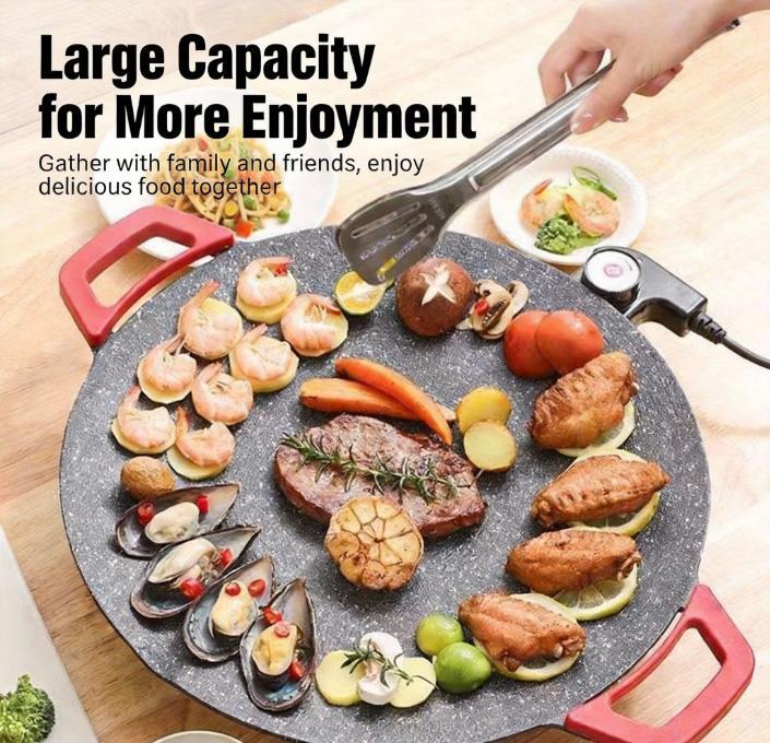 Multifunctional Electric Grill Indoor Non-Stick Smokeless Griddle for Home Cooking