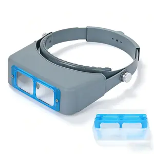 Headband Magnifier with 4 Interchangeable Lenses  1.5X, 2X, 2.5X, 3.5X Magnification  Head-Mounted Loupe for Jewelry Making, Reading & Crafts