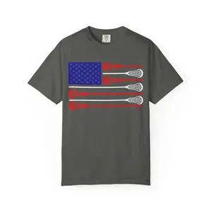 **American Flag** lacrosse sticks tee