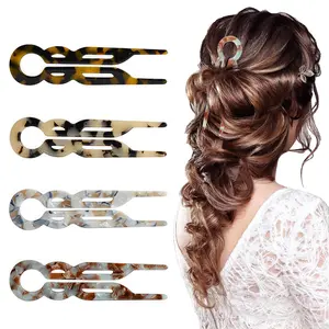 4PCS French Hair Pins 2 Prong - Small Styling Hair Sticks for Thick & Most Hair Types, Women's Updo Hair Accessories