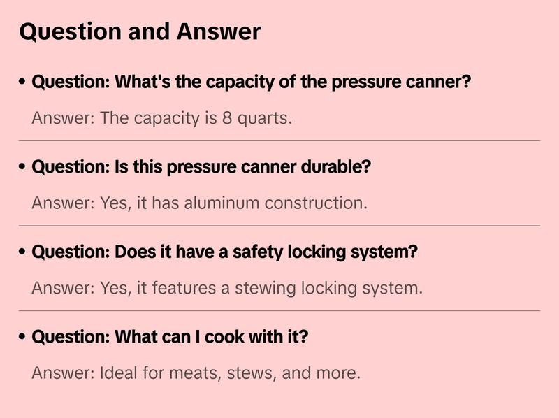 Barton 8 Quart Pressure Cooker Stovetop Canner Aluminum Canning Fast Cooking Pot