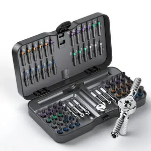 Precision Ratchet Screwdriver Set, Magnetic Drill Bits, Home Repair Tool Kit, Detachable T-Handle, Ideal for Furniture, Appliances, Bikes, Computers