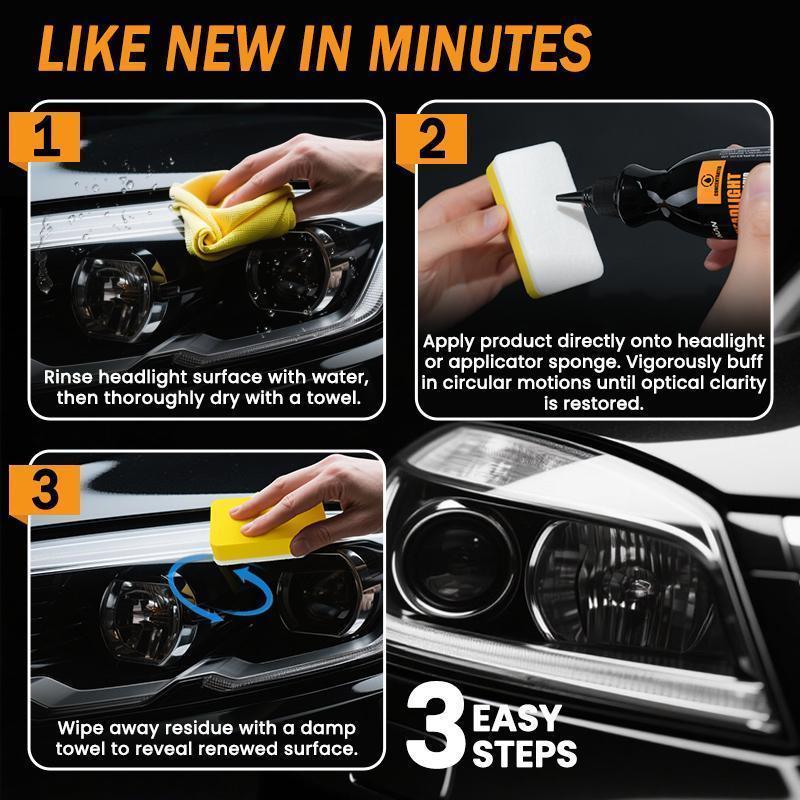 NUAN Auto Headlight Polishing Wax – Wipe Away Fog, Oxidation & Scratches, Restore Crystal Clear Shine
