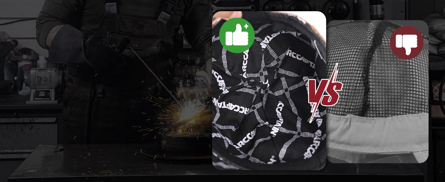 Arccaptain Welding Cap Comfortable and Machine Washable Protective Hat