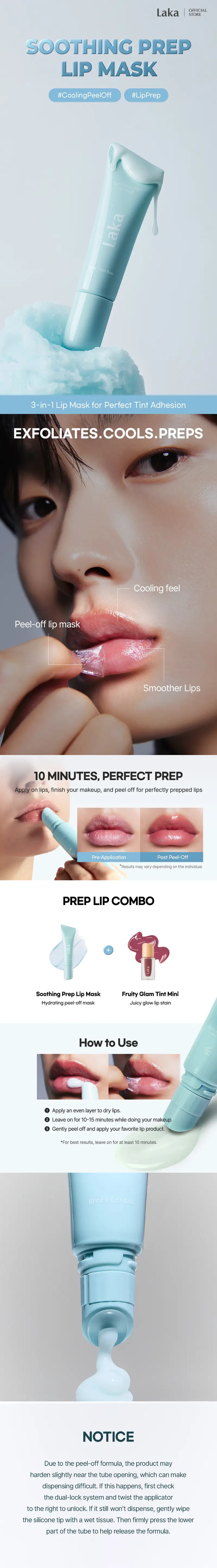 Product Introduction of [Laka] Soothing Prep Lip Mask — Cooling peel-off lip mask for smoother lip prep and a hydrated feel 9