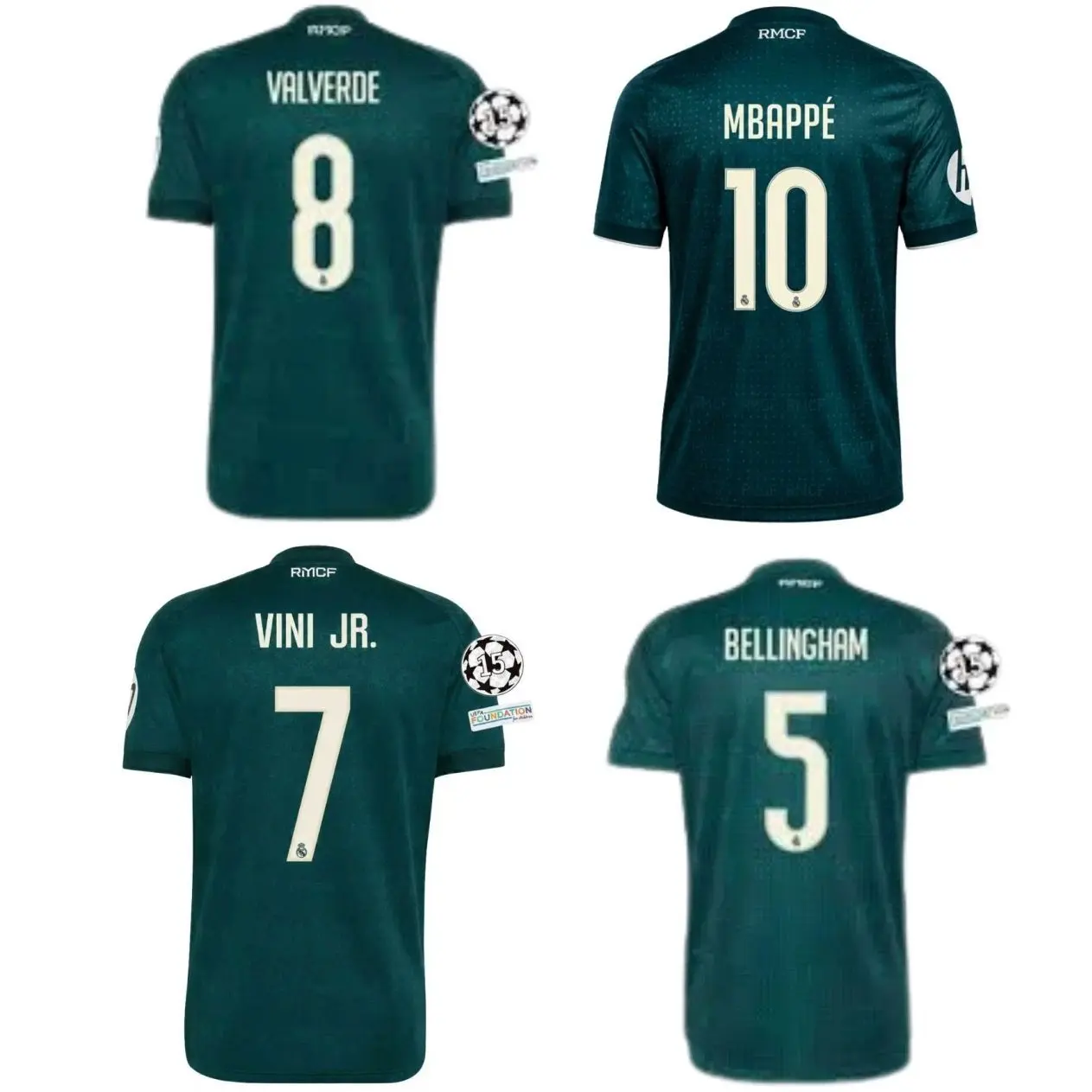 Green European Club No.10 Away Football Jersey Inspired, Men's Breathable Soccer Shirt with Player Name & Number KC