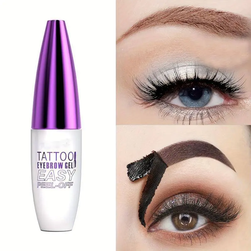 Easy Peel-Off Eyebrow Gel Sweatproof Natural Semi-Permanent Black or Brown Tint for All SkinTypes Makeup Cosmetic #birthday gift