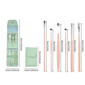 Earwax Removal Tool Set - Stainless Steel Ear Spoon Pick Cleaners with Leather Storage Case, Professional Ear Care Kit