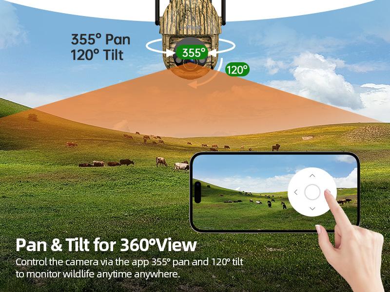 SeeVision 4G LTE Cellular Trail Camera with 360° View FHD Live Streaming Solar Panel Night Vision Motion Detection Two-Way Audio for Hunting & Outdoor Security