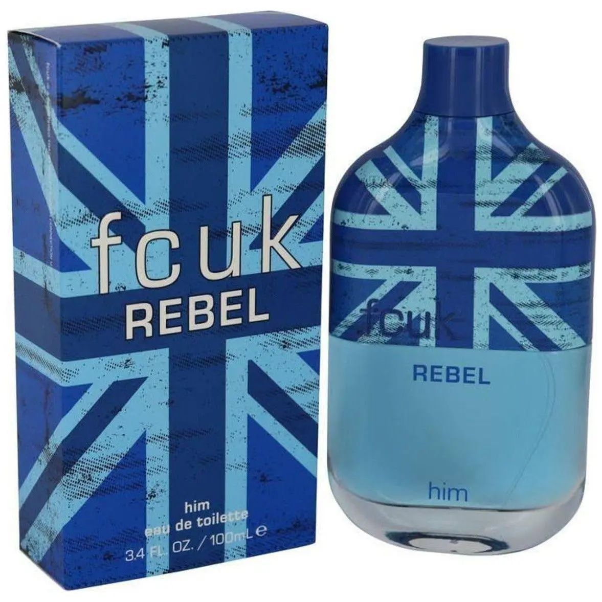FCUK REBEL by French Connection Unisex Cologne EDT, 3.4 fl oz Bottle with Musk Wood & Sweet Florals, New in Box