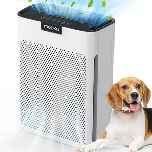 MOOKA Air Purifier for Large Rooms – Up to 2000 Sq. Ft, H13 True HEPA Filter, Washable Filters, Fragrance Sponge – Pet & Allergy Friendly Air Cleaner for Smoke, Dust, Pollen, Odors , Pet Hair(KJ190L, White)