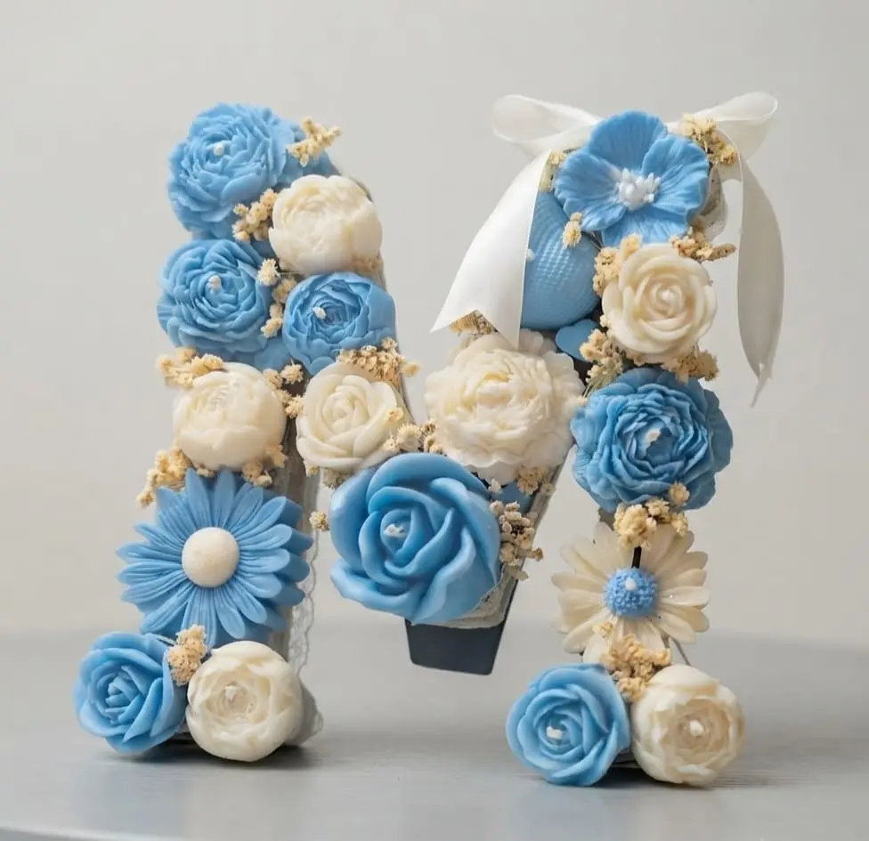 LETTERS IN BLOOM HANDMADE CANDLES