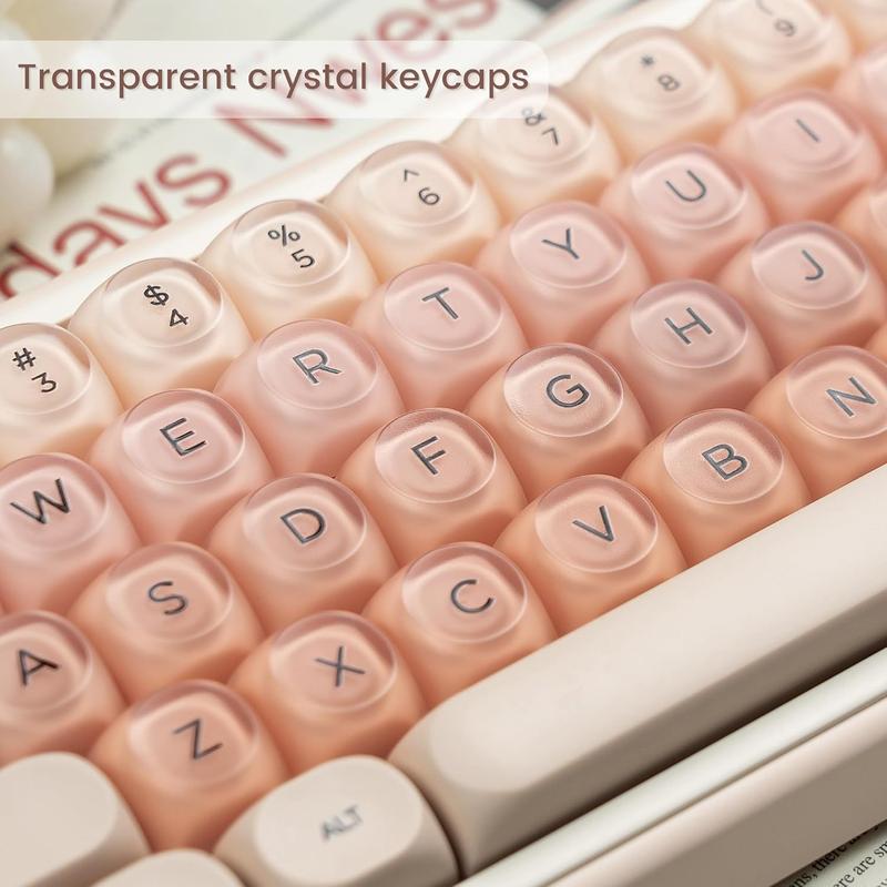 Womier PBT Keycaps, Jelly Keycaps MOA Profile for 61/68/84/87/98/100 Cherry Gateron MX Mechanical Keyboards
