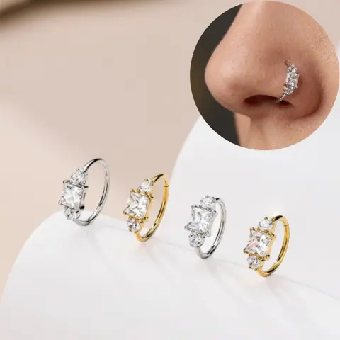 OUFER Cluster CZ Elegant Nose Hoop Nose Piercing Jewelry