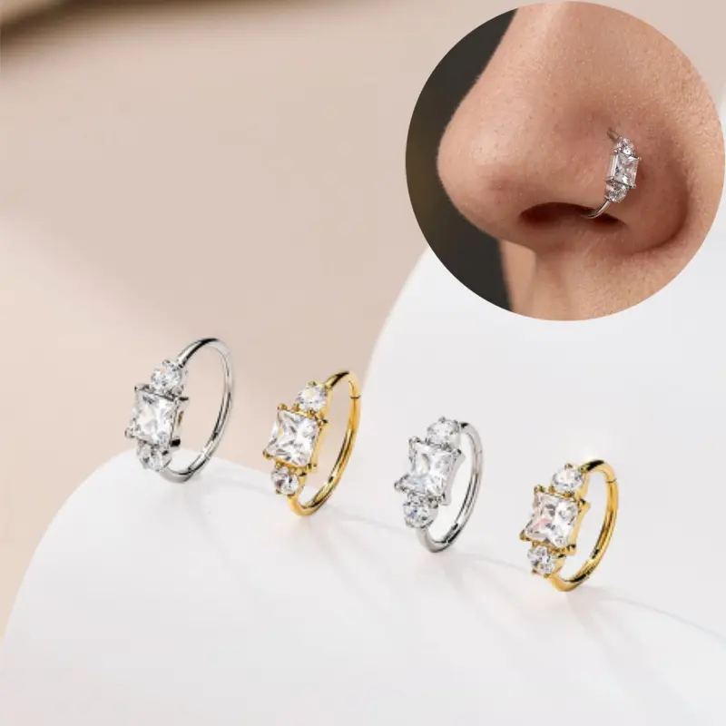 OUFER Cluster CZ Elegant Nose Hoop Nose Piercing Jewelry