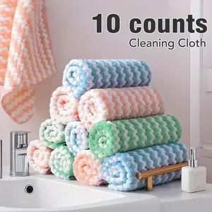 10 Counts Microfiber Cleaning Cloth, Super Soft Absorbent Dish Towels Rags Cloths for Washing Dishes and Kitchen Drying Cleaning House Keeping