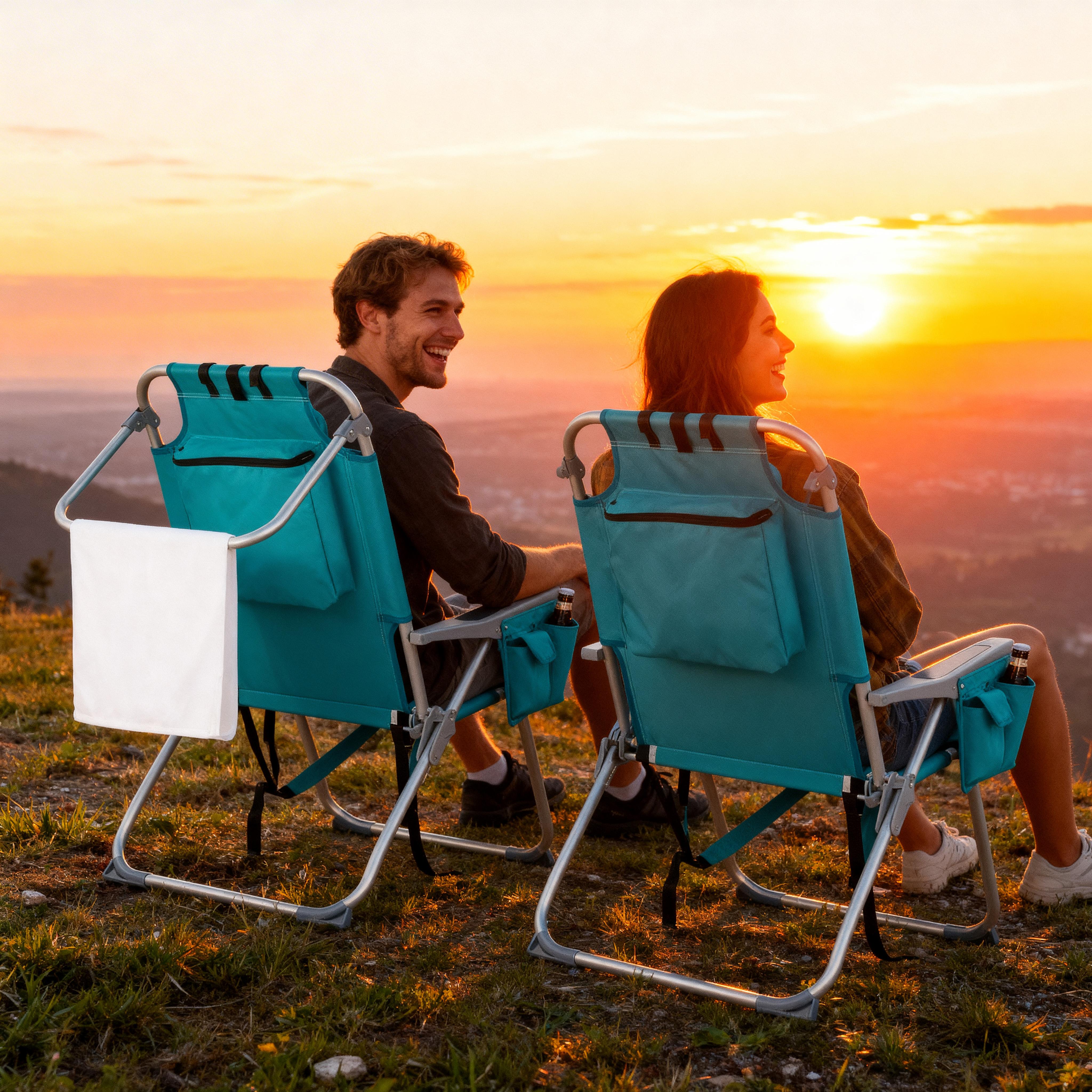 Oversized Tall Folding Beach Chair Lightweight 63*70*99cm Portable Sand For Adults Heavy Duty 300 Lbs With Cup Holders Foldable High Camping Lawn Chairs Camp Outdoor Picnic Sports Loveseat Carrying Bag Table Holder Patio Fashion Fabric Oxford Fabric