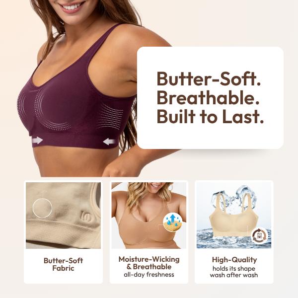 Underoutfit Comfort Shaping Bra with Adjustable Straps Wireless Support No Underwire Seamless T-Shirt Bra for Women Breathable Lift and Support Smooth Fabric Hook and Loop Closure Soft Knitted Nylon Spandex Everyday Bra