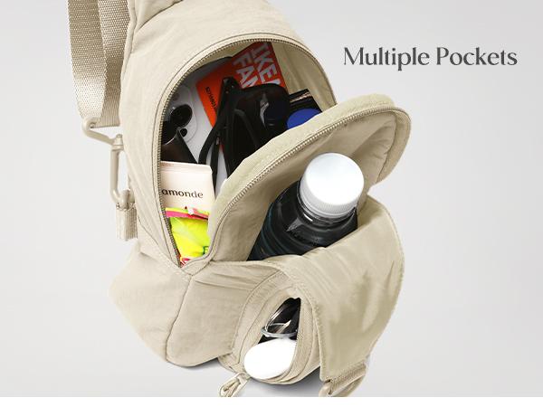 ODODOS Daily Sling Bag with Adjustable Straps Crossbody Chest Bag Lightweight Small Backpack for Casual Traveling Hiking