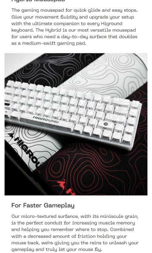 Higround Hybrid Mousepad XL (90 x 40 cm) - SNOWSTONE