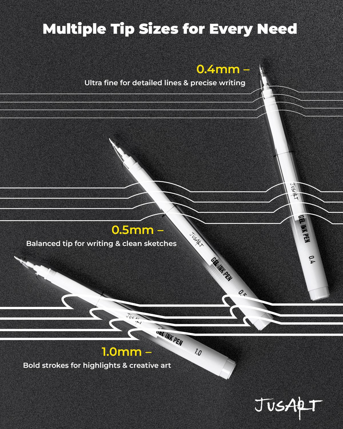 [JusArt] White Pen, Gold Pens & Silver Pen with 0.4mm, 0.5mm & 1.0mm Assorted Tips, Opaque Ink Pens for Black Paper, Journaling & DIY Crafts, Ideal Drawing Pens for Artists & Art Supplies, 5 Pack summerwins,back to school,back to school shopping