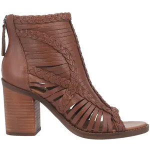 Dingo Womens Jeezy Open Toe Shootie Pumps Dress Casual Casual High Heel 3" & Up - Brown