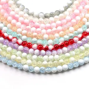 Iced 10mm Glass Beads