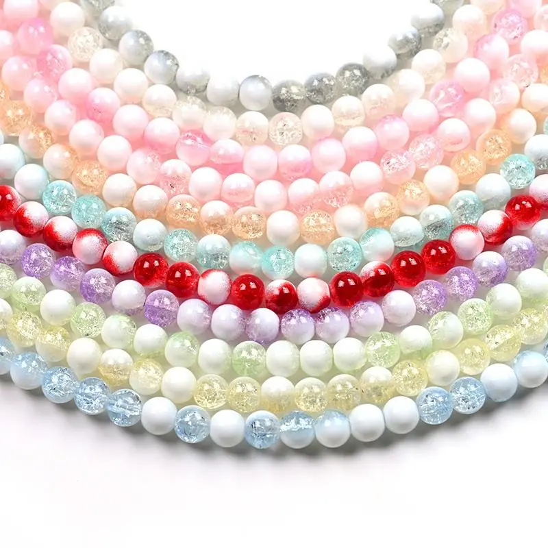 Iced 10mm Glass Beads Iced 10mm Glass Beads