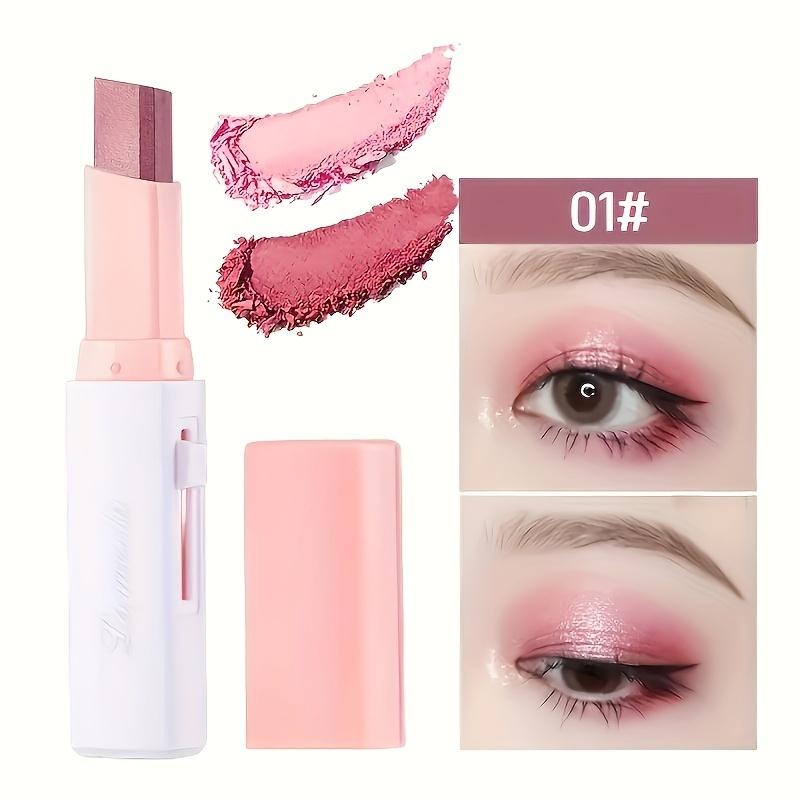 6Pcs Two Color Eyeshadow Stick Set Cosmetic PearlescentMatte Highlighter Eye Shadow Glam Natural Long LastingWaterproof Not Easy To Take Off Makeup