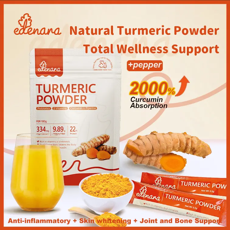 Edenara Turmeric Ginger Powder Pure Natural Add black with Pepper & Cinnamon,Ingredients For Health Benefits and Culinary Use