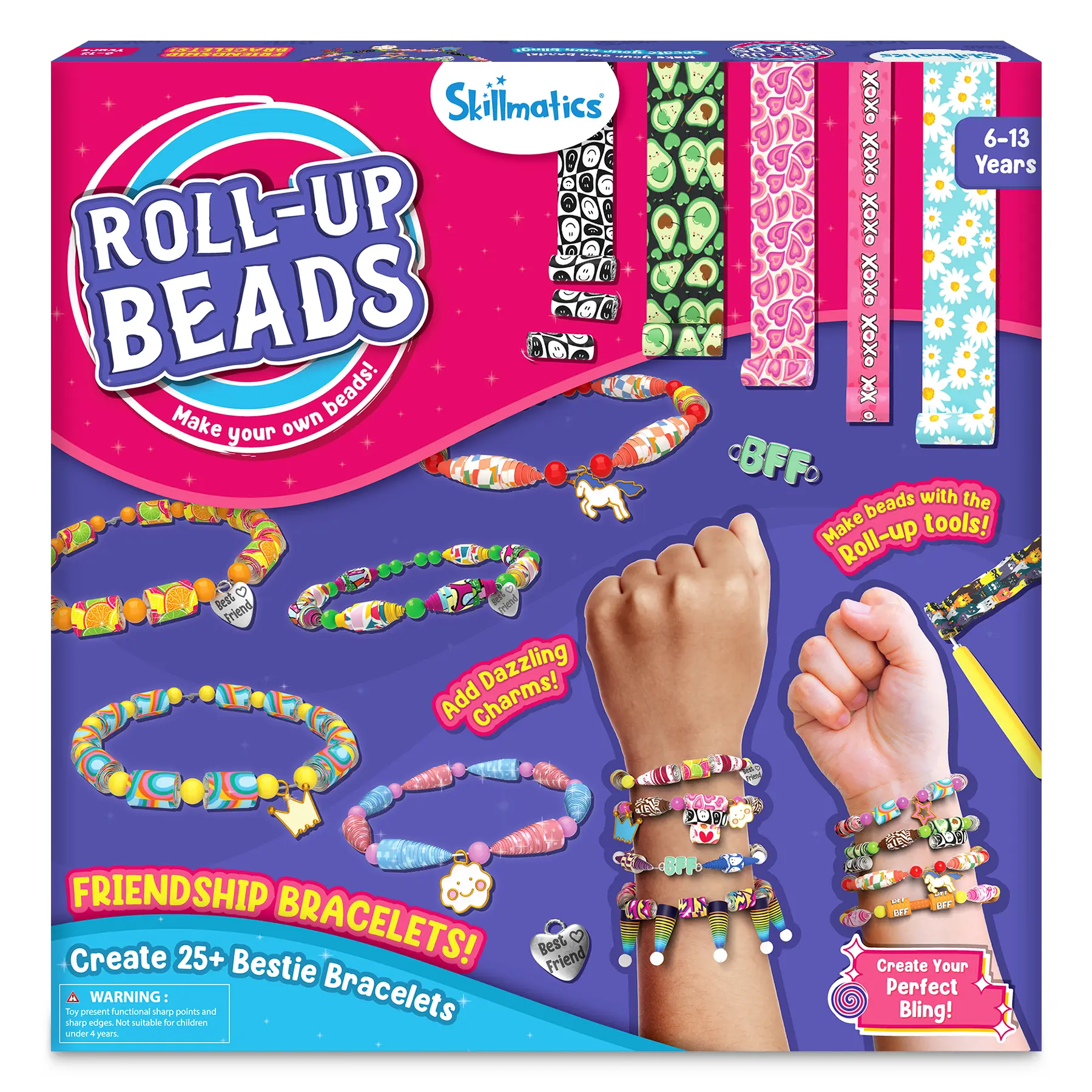 Skillmatics Roll-up Beads - Art & Craft Activity, Jewelry Kit, DIY Craft Kits, Gifts for Kids Ages 6 to 13