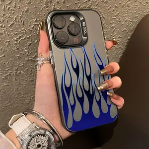 Phone Case - A Phone Cover Showcasing a Blue Flame Pattern Crafted from, Suitable for The iPhone 16 Pro Max, Along with Compatibility for iPhone 17 16 15 14 13 12 11 PRO MAX PLUS, AIR and iPhone XR XS MAX 7 8Plus 16E SE, Perfect Gift