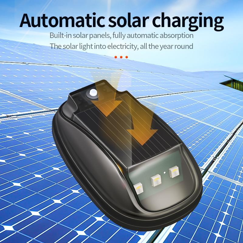 Solar Car Roof RGB Strobe Light With Remote Control Cab Signal Lamp Wireless No Punch LED Truck Pickup Warning Lights for Camping Enhanced Night Visibility & Interior Lighting vibration sensor