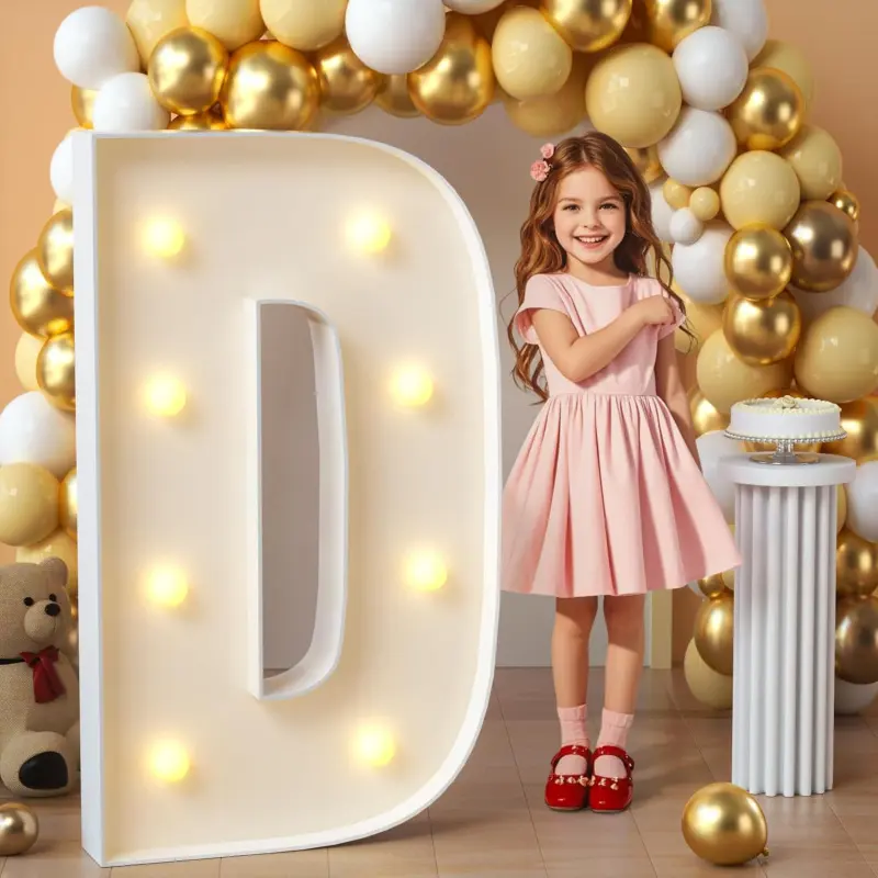 3ft Large PLL Mosaic Glowing LED Marquee Letter D - Party Lights, Grad Party Decor, Birthday Event Display (Assembly Required, LED Glowing Lights Included)
