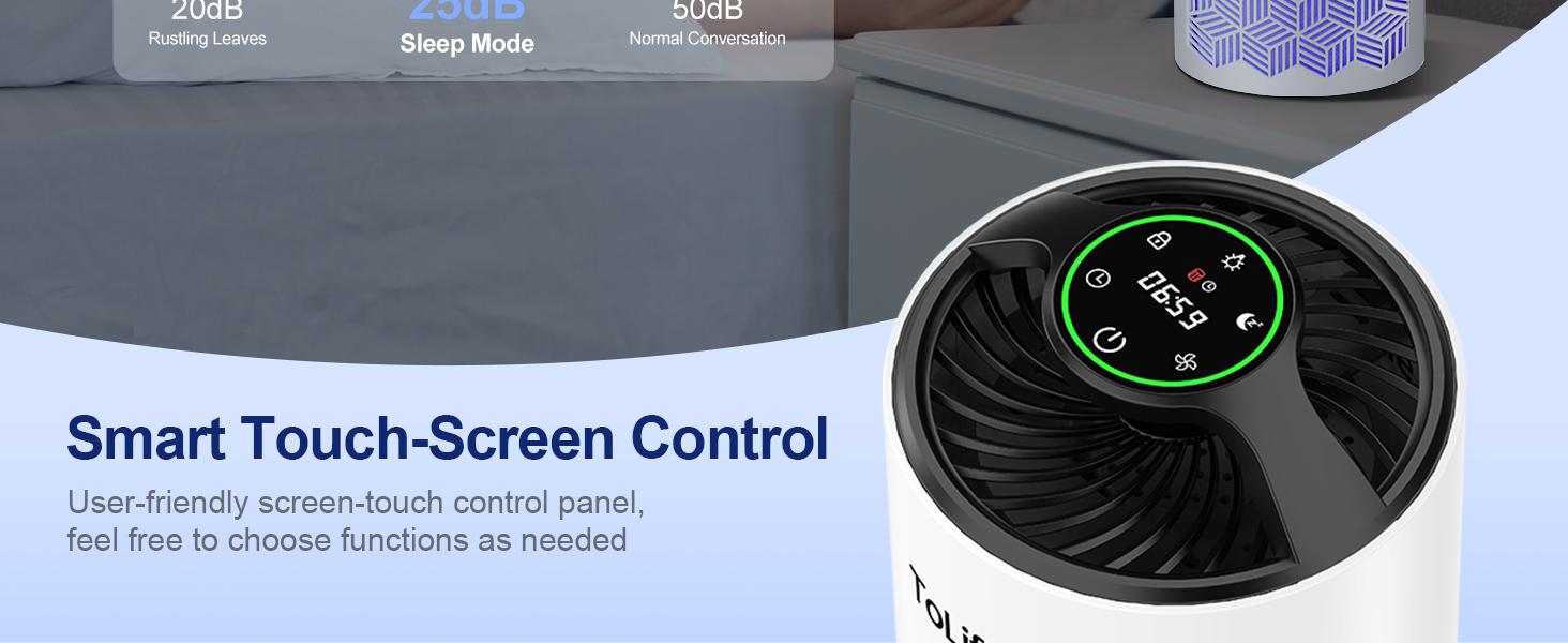 ToLife K1 Air Purifier with HEPA Filter for Home & Office, 360° Air Flow, Low Decibel Operation, Aromatherapy Compatible, Baby-Safe Design, Pet-Friendly Appliance