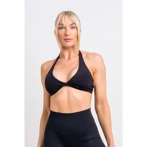 Nalu Twist Halter Bra | Black
