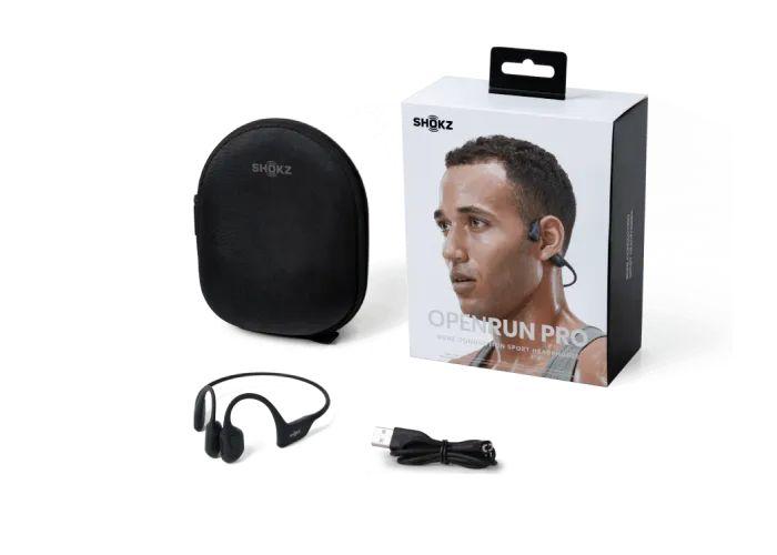 SHOKZ OpenRun Pro - Open-Ear Bluetooth Bone Conduction Sport Headphones, Sweat Resistant Wireless Earphones for Workouts and Running with Premium Deep Base - Built-in Mic
