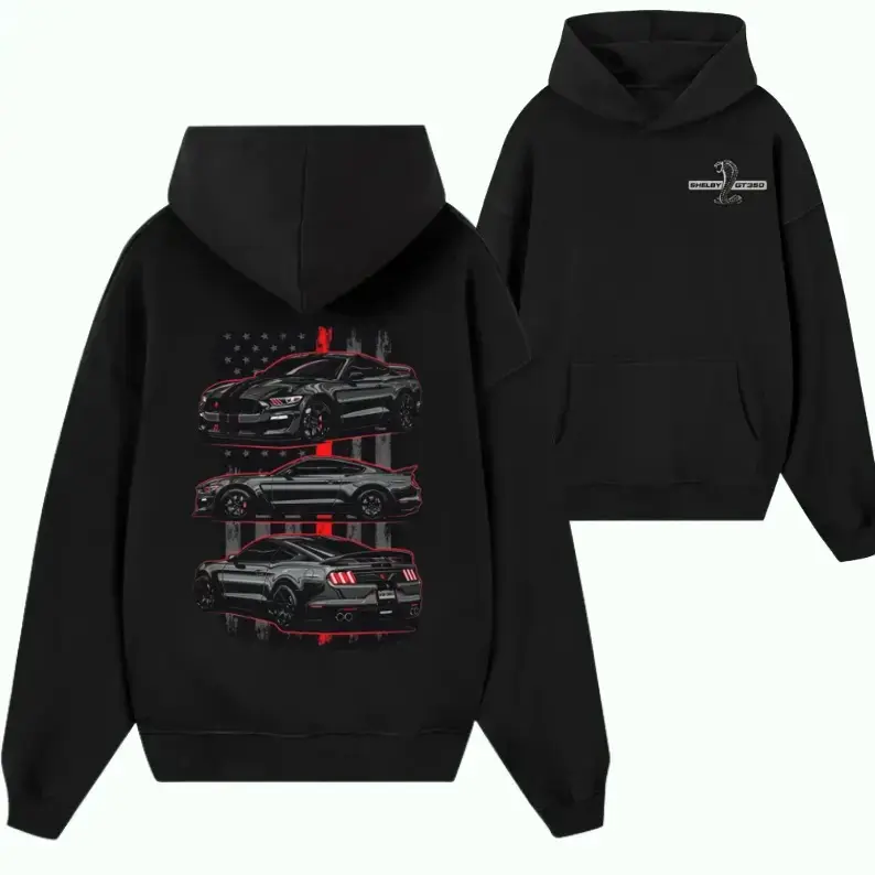 Shelby GT500 Hoodie – Mustang GT500 American Muscle Car Graphic Sweatshirt, Supercharged V8 Performance Hoodie for Car Lovers & Enthusiasts