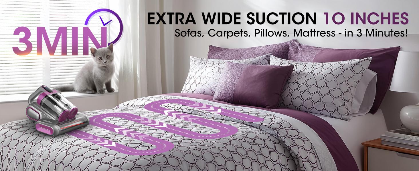 Cordless Mattress Vacuum Cleaner, 16Kpa Cordless Bed Handheld Vacuum, vacuum cleaner with 253.7nm UV-C Light, HEPA Filter & Ultrasonic, Versatile Portable Vacuums for Bed, Sofa, Couch, Crib Cordless Mattress Vacuum Cleaner, 16Kpa Cordless Bed Handheld Vacuum, vacuum cleaner with 253.7nm UV-C Light, HEPA Filter & Ultrasonic, Versatile Portable Vacuums for Bed, Sofa, Couch, Crib