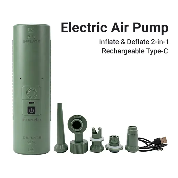 inCustom Rechargeable Electric Air Pump, 2 in 1 Fast Inflate Deflate Portable Air Pump with 5 Nozzles, Type-C Charging Portable Camping Air Pump for Air Mattress, Inflatable Sofa, Paddle Board, Tent, Pool Floats