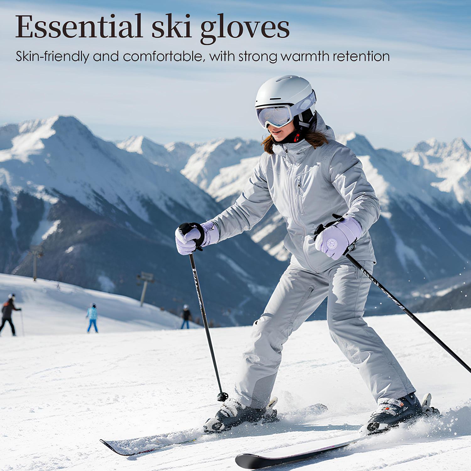 Winter Ski Gloves, Women Men Ski Gloves Thermal Warm Touch Screen,Waterproof Breathable Snowboard Gloves for Cold Weather,Thermal Warm Snow Glove for Skiing Running Cycling Hiking Driving