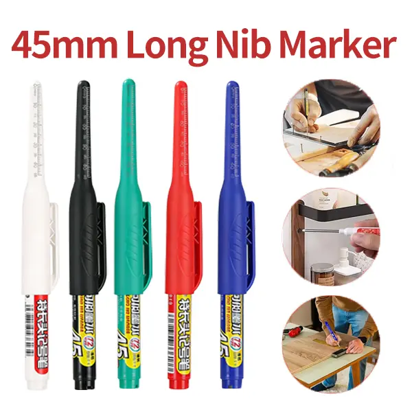 45mm Long Nib Marker Pen, Must-Have Home Toolbox Marker, Fine Tip Paint Marker for Metal Pipe, Wood Repair, Tile Drilling & Home Improvement Projects