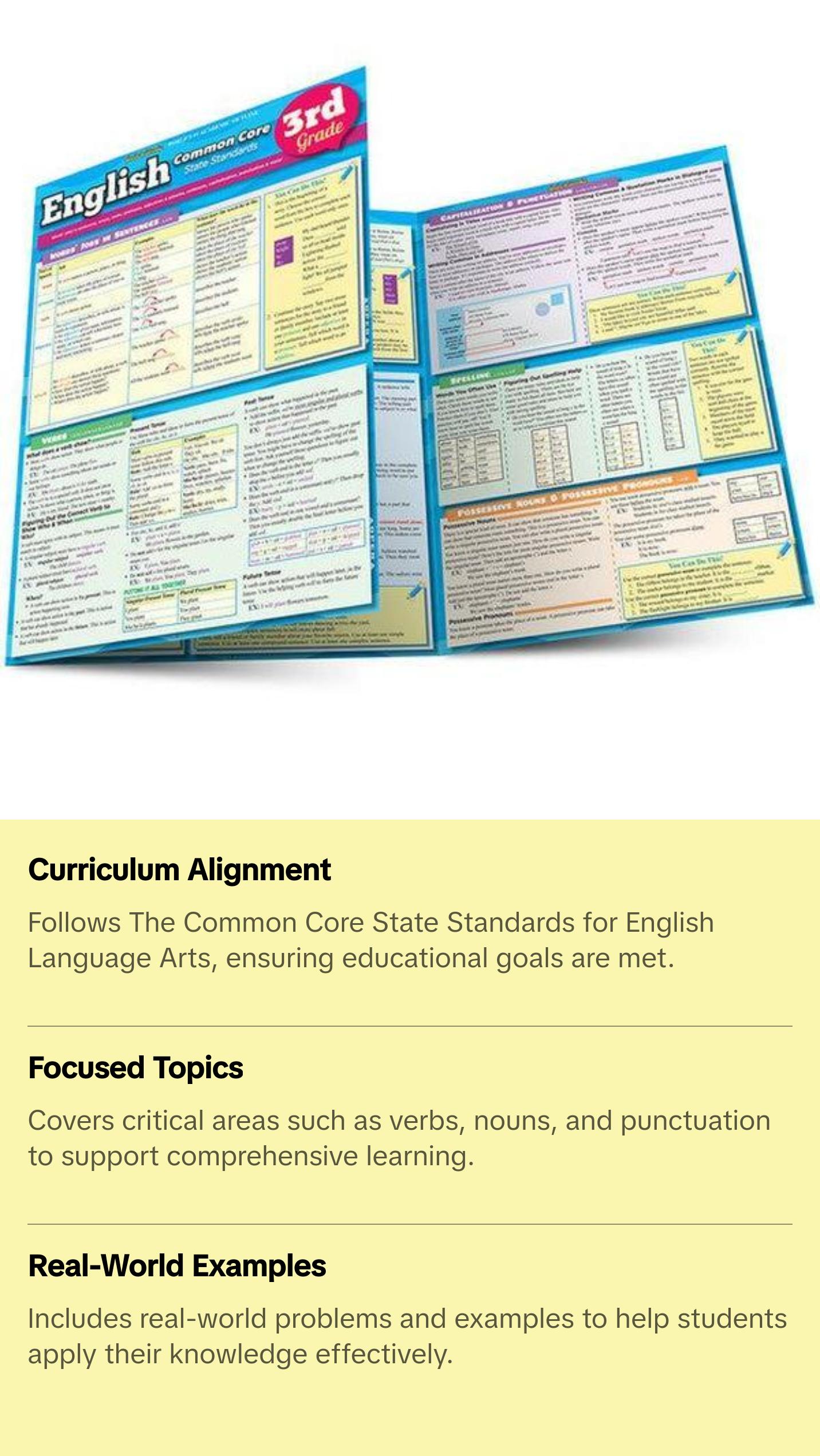 QuickStudy | English: Common Core - 3rd Grade Laminated Study Guide