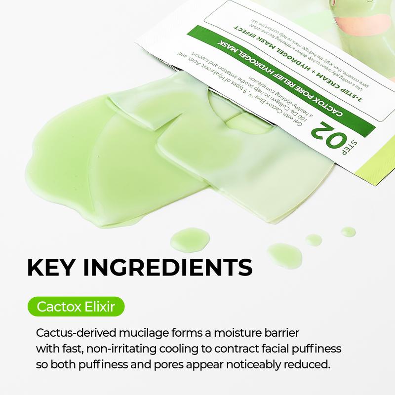 [Dr.Melaxin Official] CACTOX DE-PUFFING PORE TOX GEL MASK 4EA with Cactus Cooling Reduce Puffiness & Pore Tightening for Visible Pore Care Skin Repair