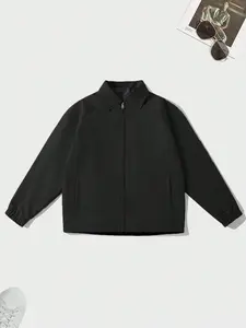 Men’s Casual  , Vintage Solid Color, Lightweight Long-Sleeve Business Outerwear zip men softshell black essential notch lapel anorak jacket shell distressed bomber polyester clothes outdoor coat neuter