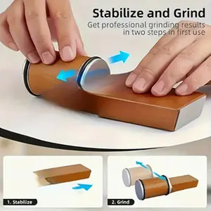 Professional Magnetic Knife Sharpener Kit With 15/20 Degree Guides & 2-in-1 Diamond Wheel Portable Manual Sharpening System For Kitchen, Chef & Pocket Knives. Wood Base, No Assembly Required.