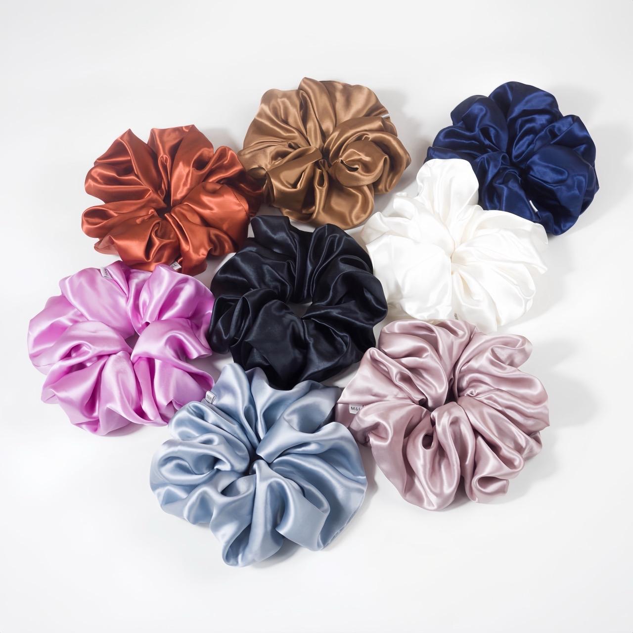 Handmade vintage style 100% high quality super soft luxurious natural silk oversized xl scrunchie